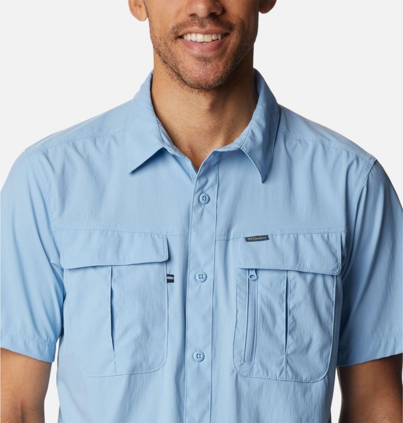 Columbia Newton Ridge II Short Sleeve Men's Shirt Blue | YKJUEM-397
