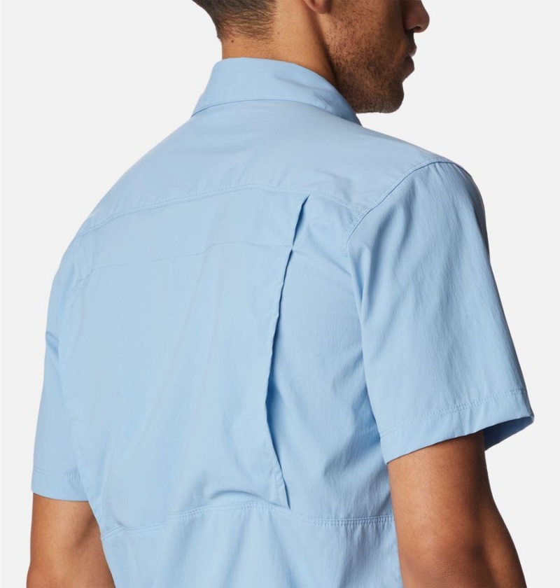 Columbia Newton Ridge II Short Sleeve Men's Shirt Blue | YKJUEM-397