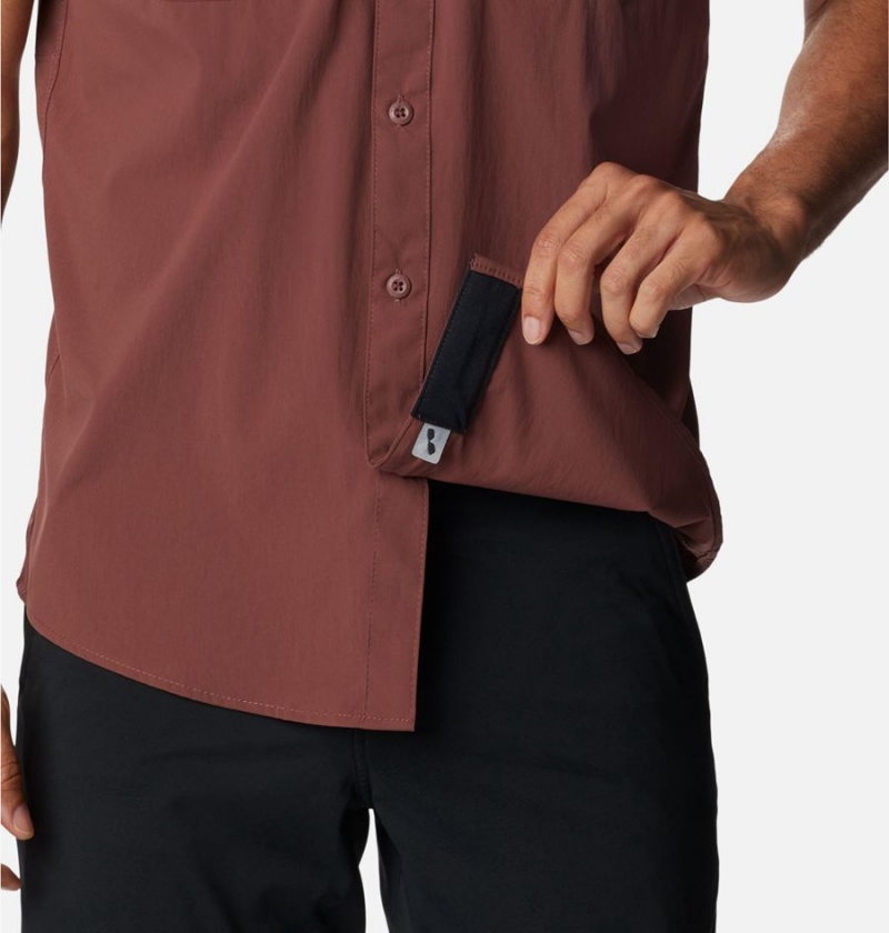 Columbia Newton Ridge II Short Sleeve Men's Shirt Brown | KSGYUW-894