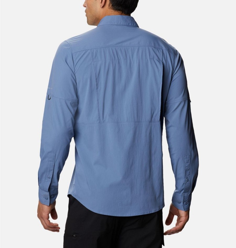 Columbia Newton Ridge Long Sleeve Men's Shirt Blue | EZYDLT-973