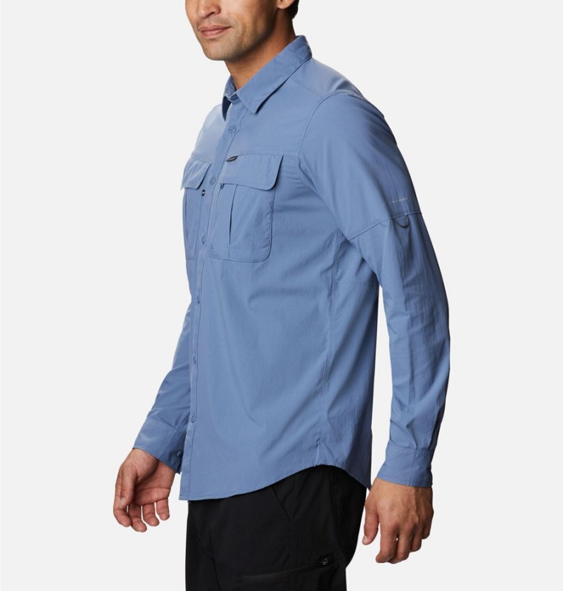 Columbia Newton Ridge Long Sleeve Men's Shirt Blue | EZYDLT-973