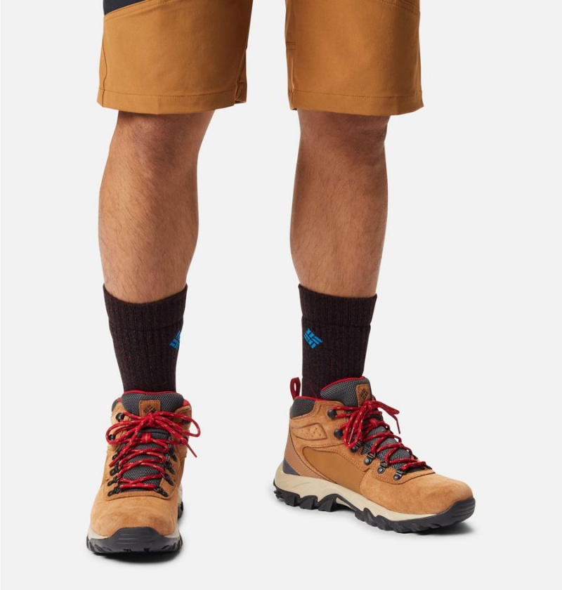 Columbia Newton Ridge Plus II Suede Waterproof Boot Men's Hiking Shoes Brown | WVTULD-019