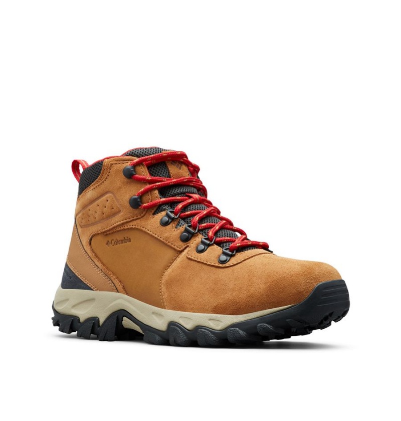 Columbia Newton Ridge Plus II Suede Waterproof Boot Men's Hiking Shoes Brown | WVTULD-019