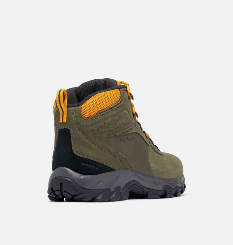 Columbia Newton Ridge Plus II Suede Waterproof Boot Men's Hiking Shoes Olive | LTMXZR-702