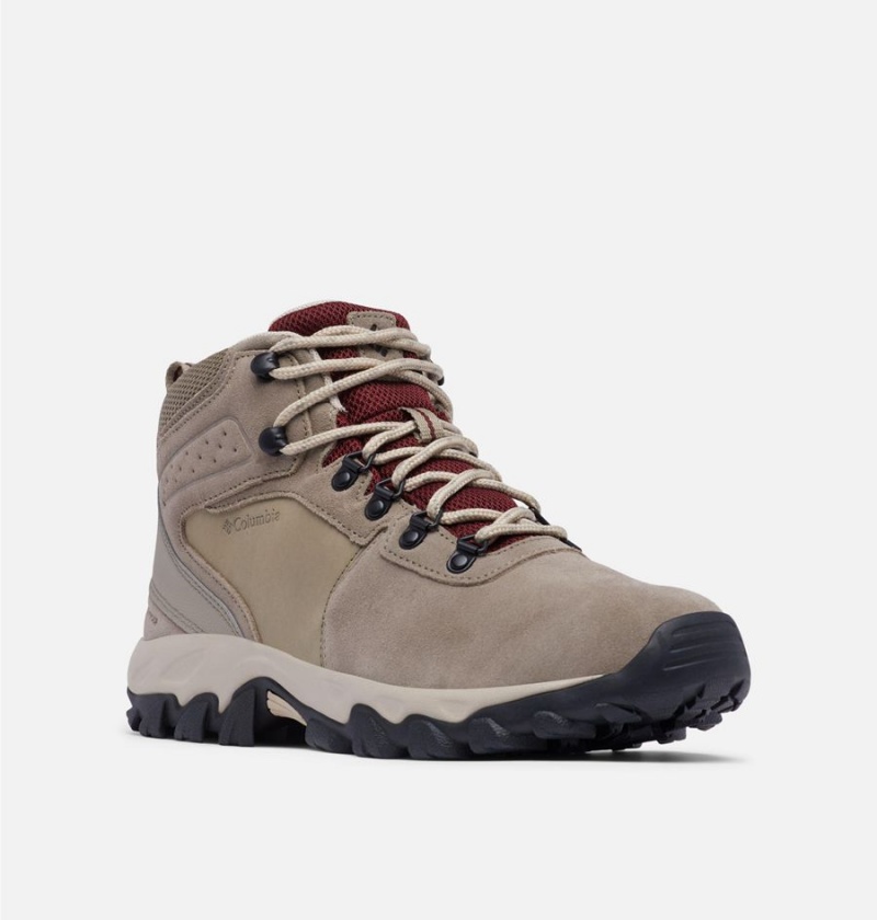 Columbia Newton Ridge Plus II Suede Waterproof Boot Men's Hiking Shoes Beige | PCTMSE-827