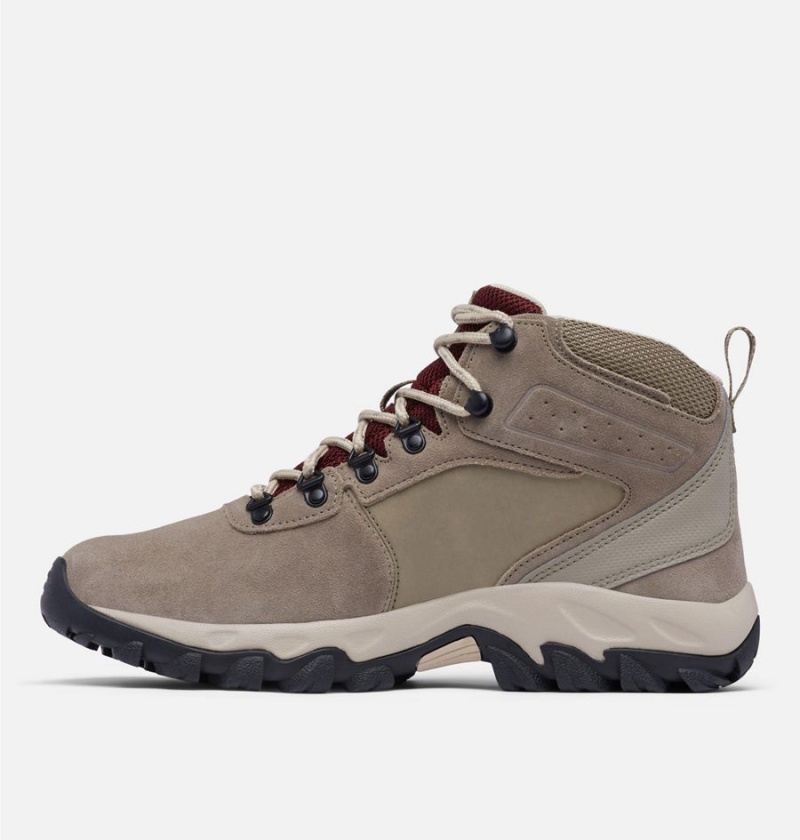Columbia Newton Ridge Plus II Suede Waterproof Boot Men's Hiking Shoes Beige | PCTMSE-827