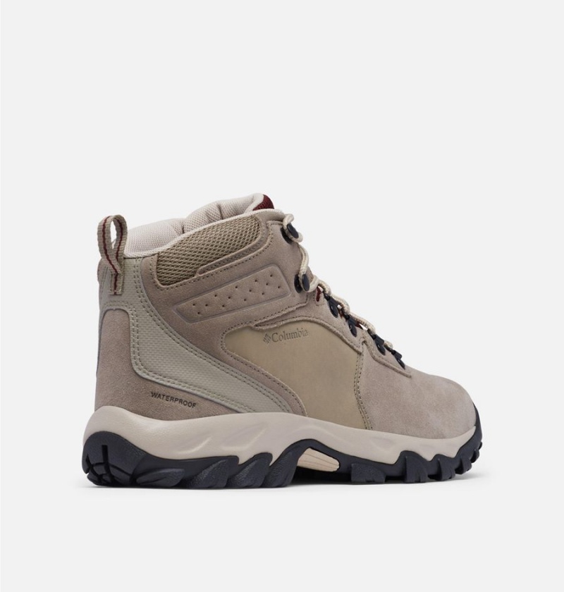 Columbia Newton Ridge Plus II Suede Waterproof Boot Men's Hiking Shoes Beige | PCTMSE-827