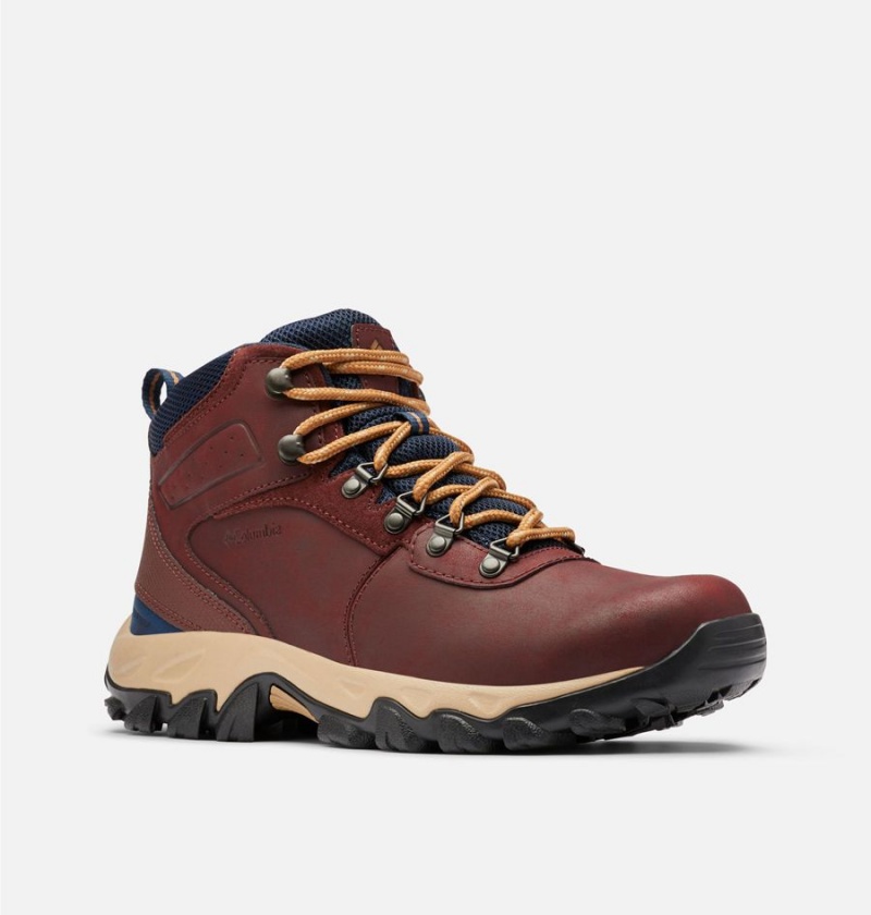 Columbia Newton Ridge Plus II Waterproof Boot Men's Hiking Shoes Burgundy | MFEKJR-495