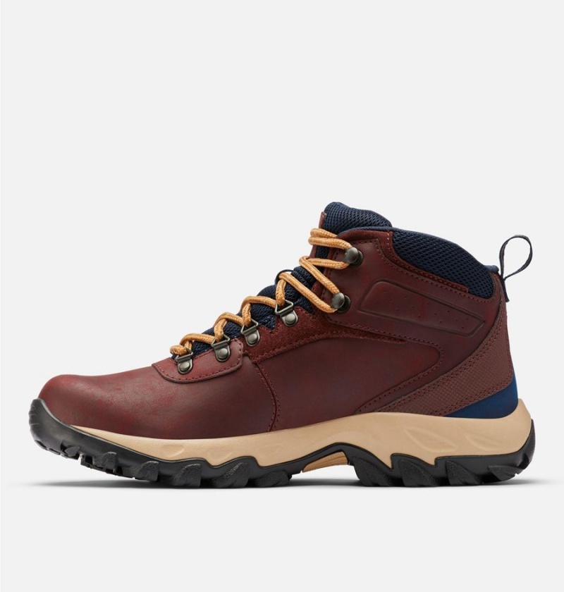 Columbia Newton Ridge Plus II Waterproof Boot Men's Hiking Shoes Burgundy | MFEKJR-495