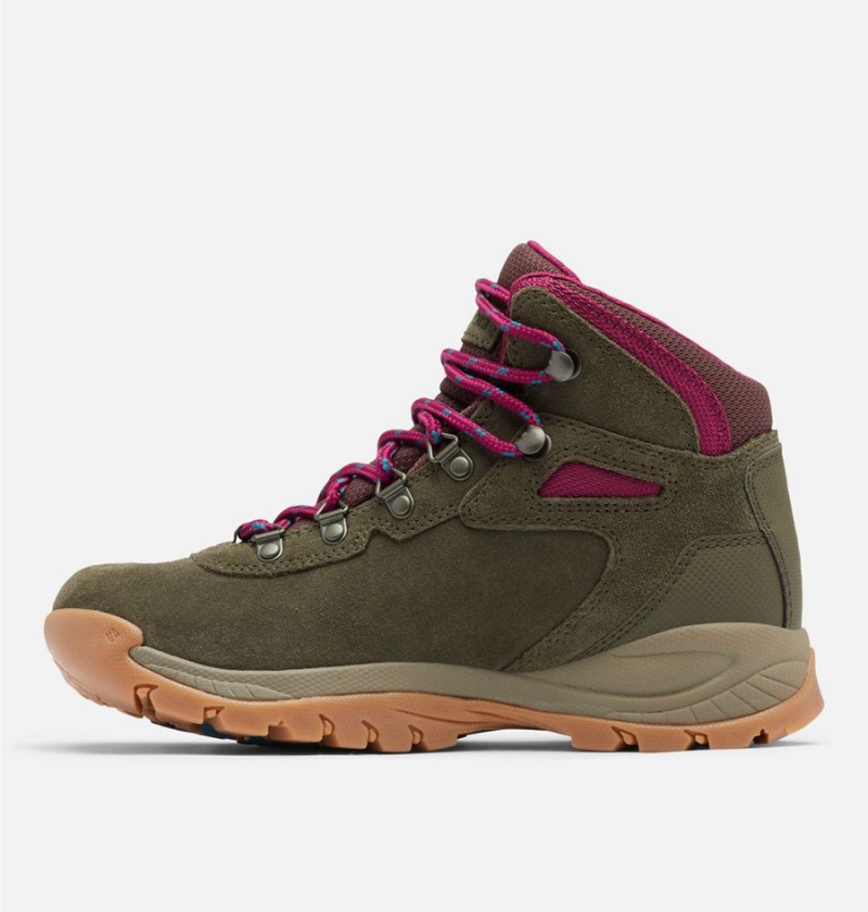 Columbia Newton Ridge Plus Waterproof Amped Boot Women's Hiking Shoes Olive | PVSKYI-628