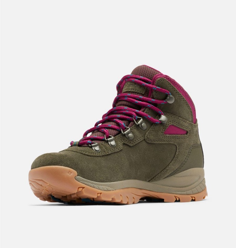 Columbia Newton Ridge Plus Waterproof Amped Boot Women's Hiking Shoes Olive | PVSKYI-628