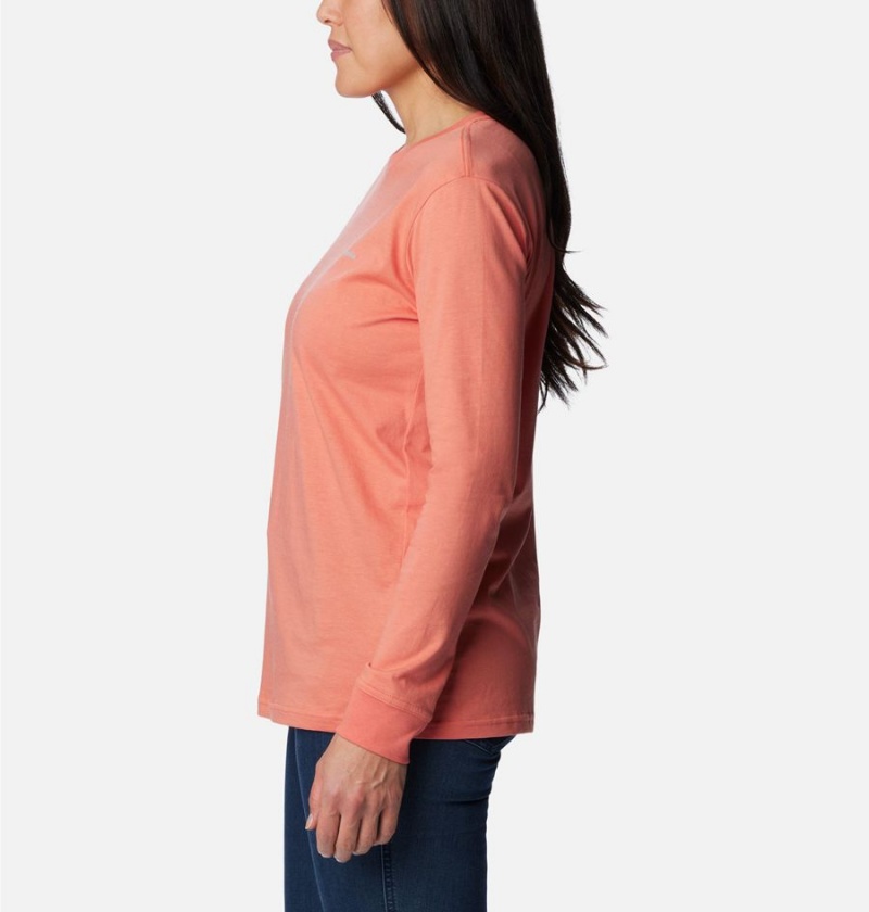 Columbia North Cascades Back Graphic Long Sleeve Women's T-Shirt Coral | GPQVIC-794