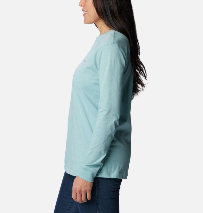 Columbia North Cascades Back Graphic Long Sleeve Women's T-Shirt Turquoise | AMYSBR-905