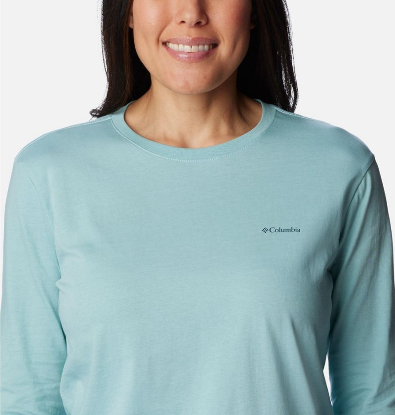Columbia North Cascades Back Graphic Long Sleeve Women's T-Shirt Turquoise | AMYSBR-905