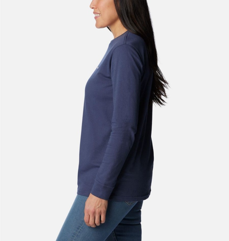 Columbia North Cascades Back Graphic Long Sleeve Women's T-Shirt Navy | LEMUXZ-072