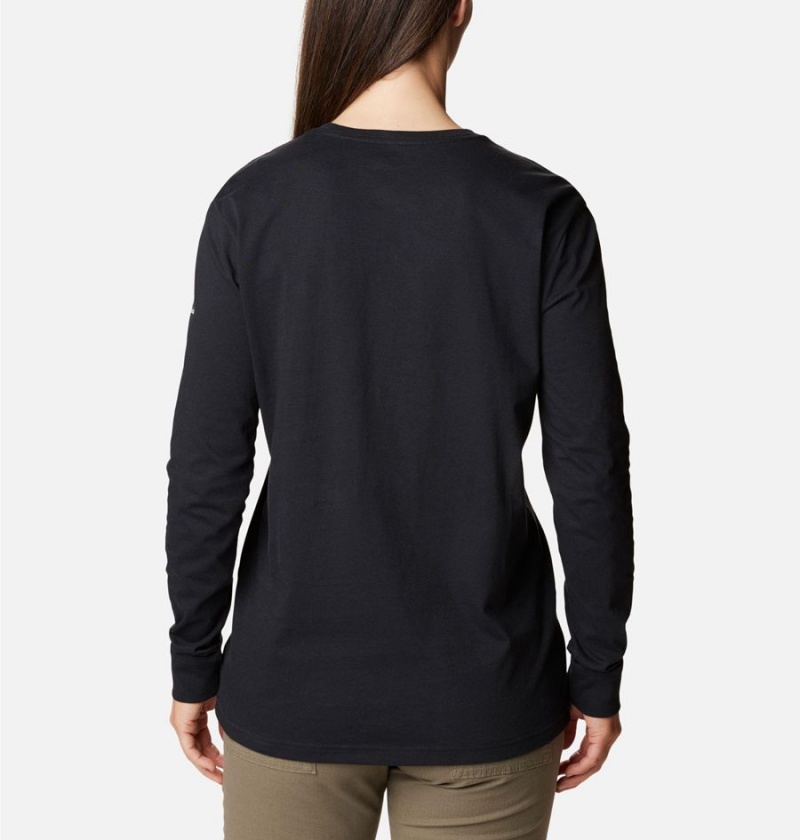 Columbia North Cascades Long Sleeve Women's T-Shirt Black | FEYMXD-483
