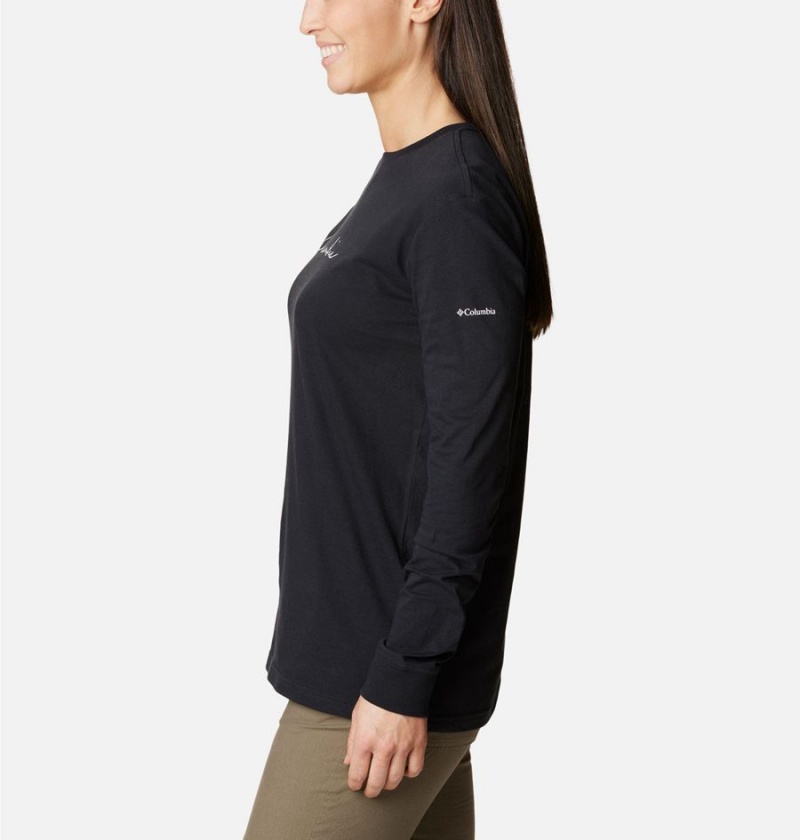 Columbia North Cascades Long Sleeve Women's T-Shirt Black | FEYMXD-483
