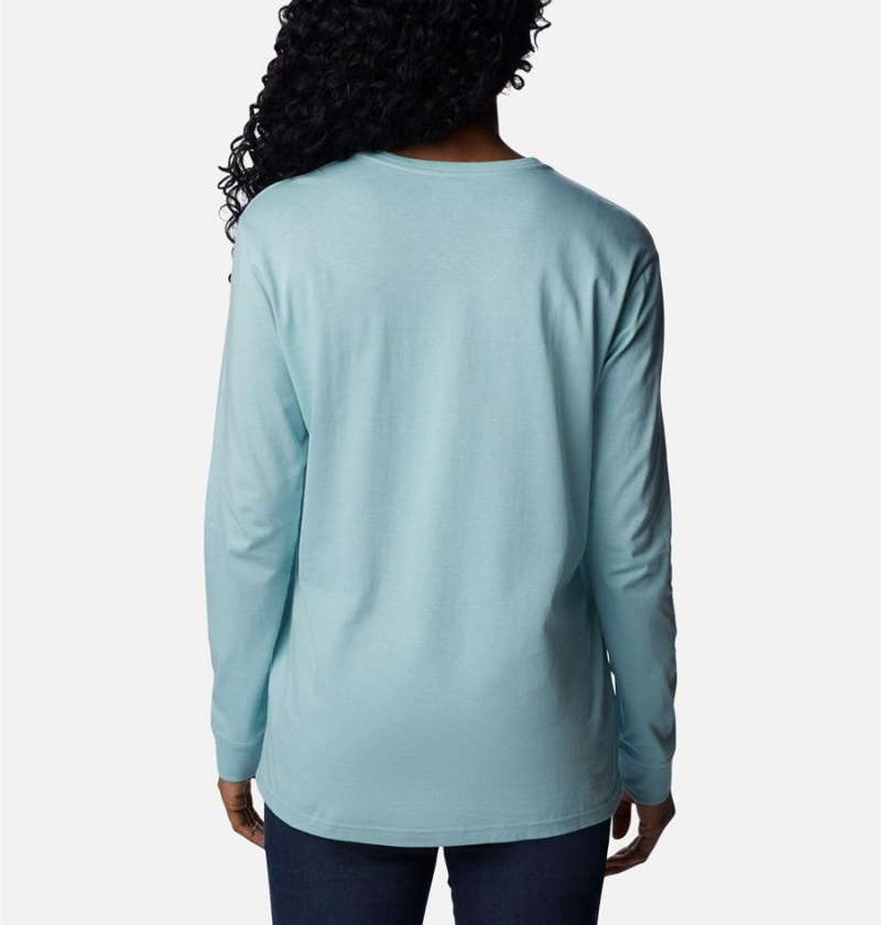 Columbia North Cascades Long Sleeve Women's T-Shirt Turquoise | VEXPKI-894