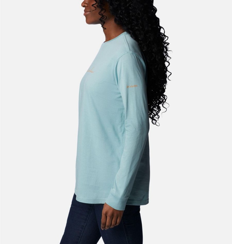 Columbia North Cascades Long Sleeve Women's T-Shirt Turquoise | VEXPKI-894