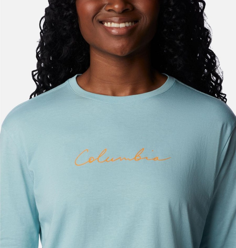 Columbia North Cascades Long Sleeve Women's T-Shirt Turquoise | VEXPKI-894
