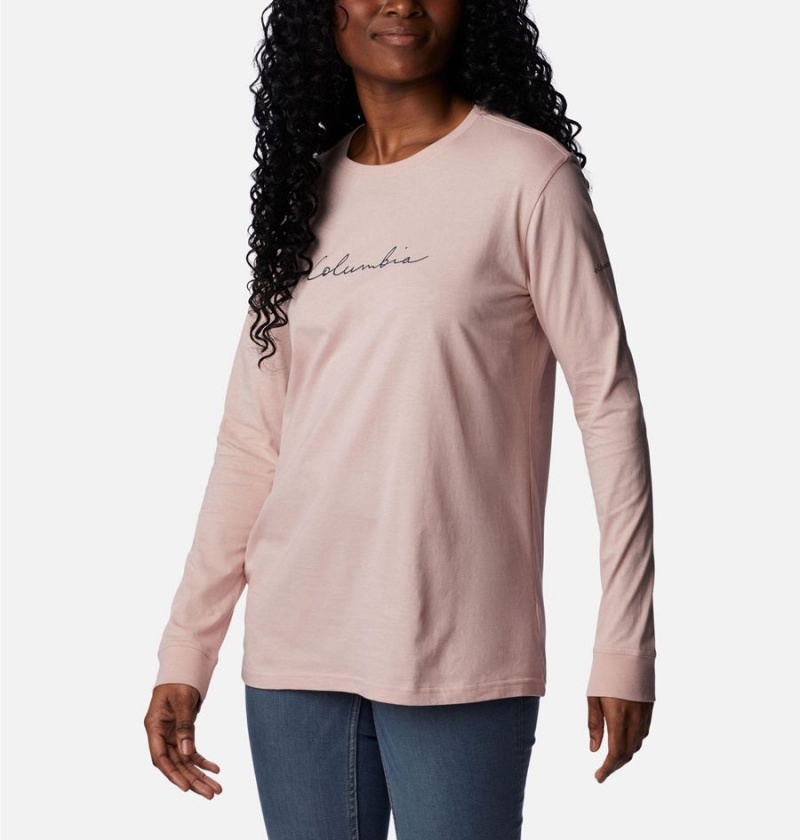 Columbia North Cascades Long Sleeve Women's T-Shirt Pink | WSFUOA-140