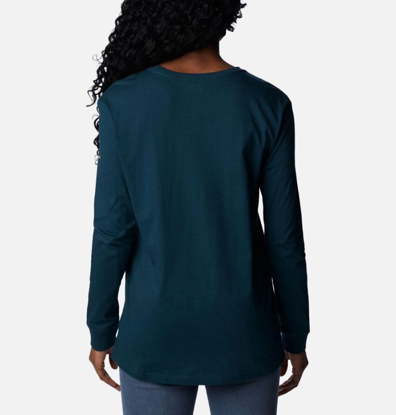 Columbia North Cascades Long Sleeve Women's T-Shirt Turquoise | WKDPTJ-845