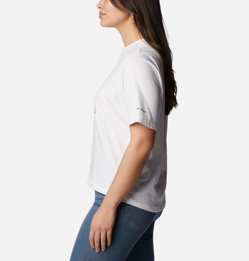 Columbia North Cascades Relaxed Women's T-Shirt White | RXQBZY-162