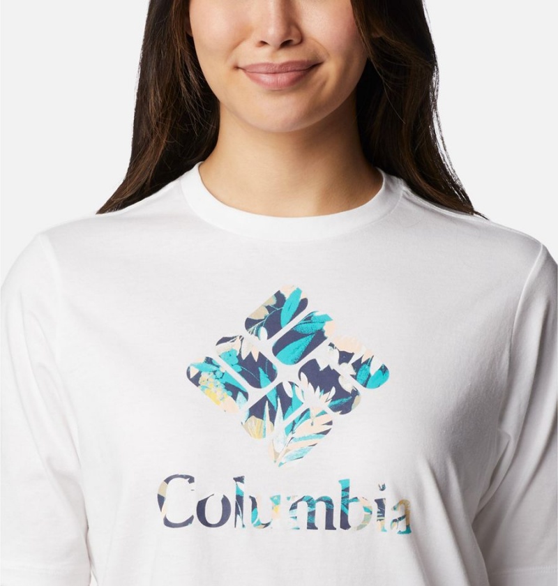 Columbia North Cascades Relaxed Women's T-Shirt White | RXQBZY-162