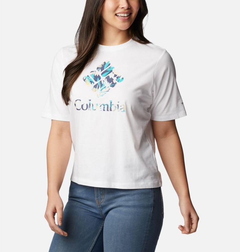 Columbia North Cascades Relaxed Women's T-Shirt White | RXQBZY-162