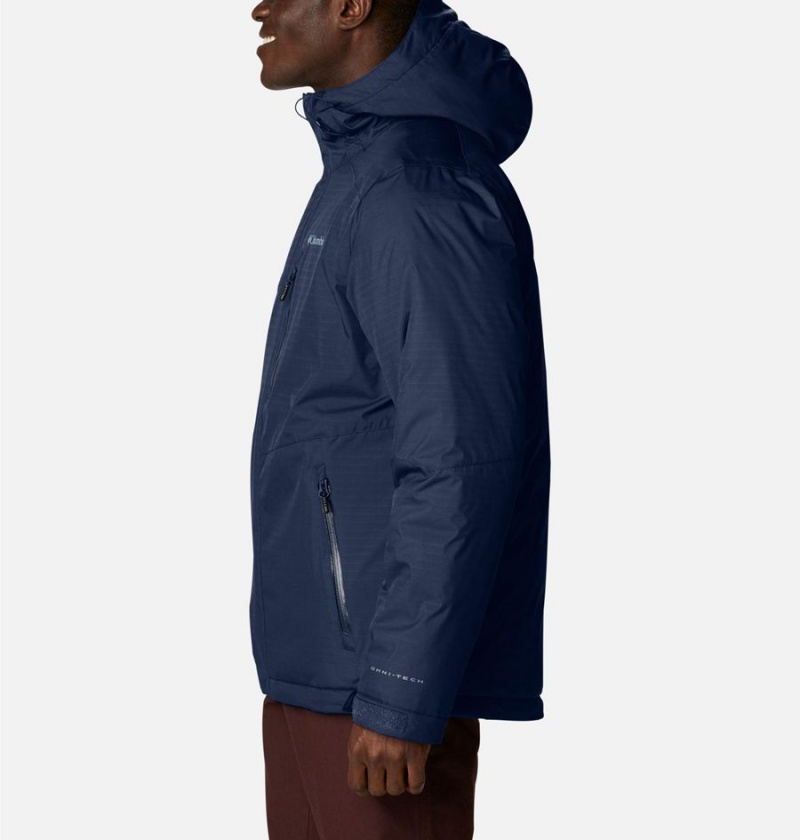 Columbia Oak Harbor Omni Heat Infinity Rain Insulated Men's Puffer Jacket Navy | LPUOIV-901