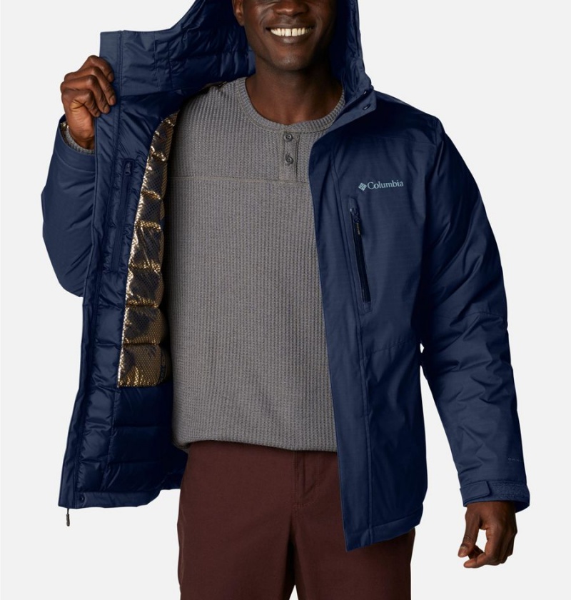 Columbia Oak Harbor Omni Heat Infinity Rain Insulated Men's Puffer Jacket Navy | LPUOIV-901