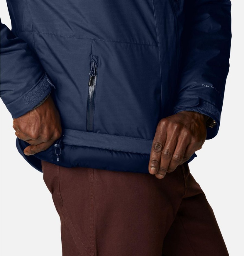 Columbia Oak Harbor Omni Heat Infinity Rain Insulated Men's Puffer Jacket Navy | LPUOIV-901