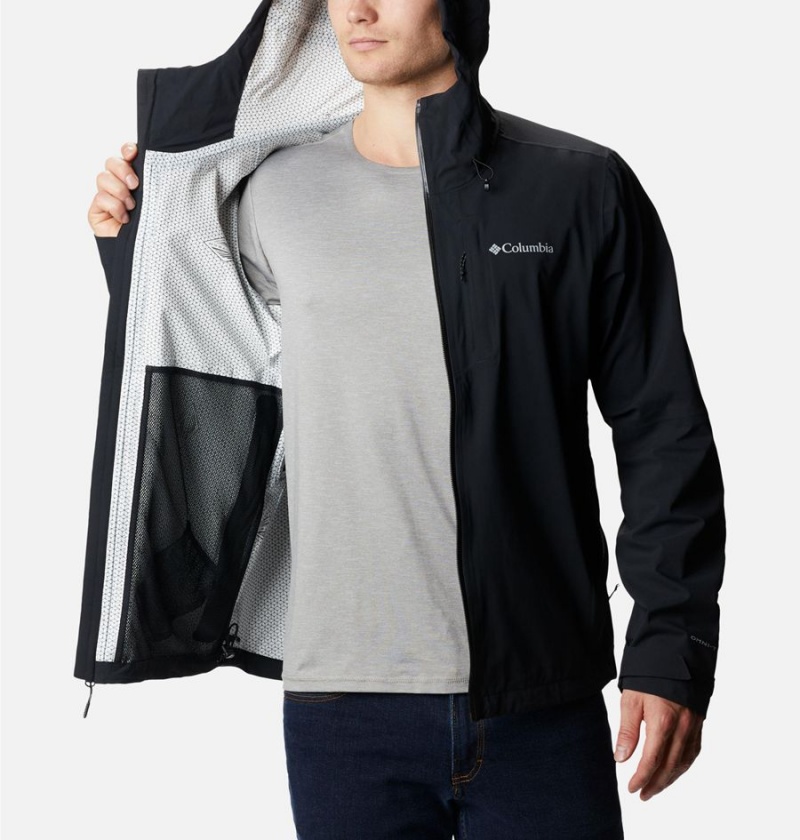 Columbia Omni-Tech Ampli-Dry Shell Men's Rain Jacket Black | OIQLTN-509