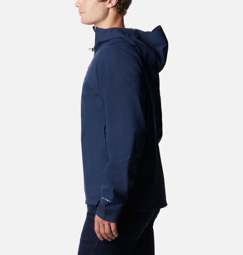 Columbia Omni-Tech Ampli-Dry Shell Men's Rain Jacket Navy | QMHKPW-169