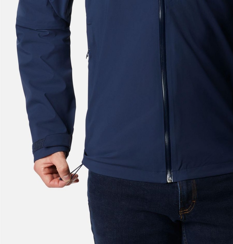 Columbia Omni-Tech Ampli-Dry Shell Men's Rain Jacket Navy | QMHKPW-169