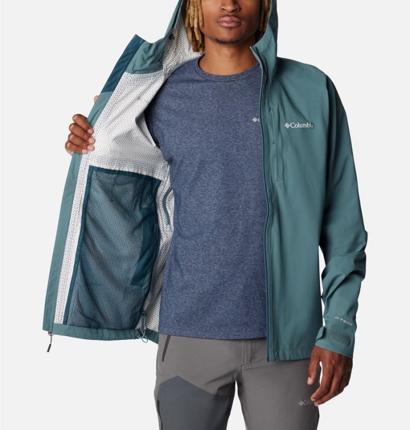 Columbia Omni-Tech Ampli-Dry Shell Men's Rain Jacket Blue | XYWPFV-639