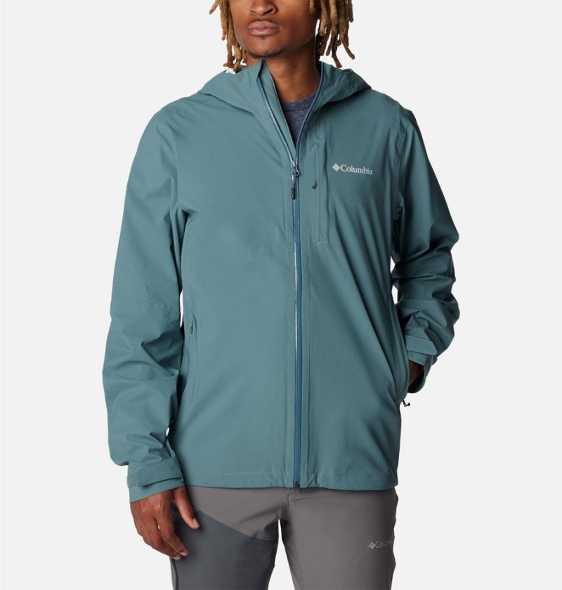Columbia Omni-Tech Ampli-Dry Shell Men\'s Rain Jacket Blue | XYWPFV-639