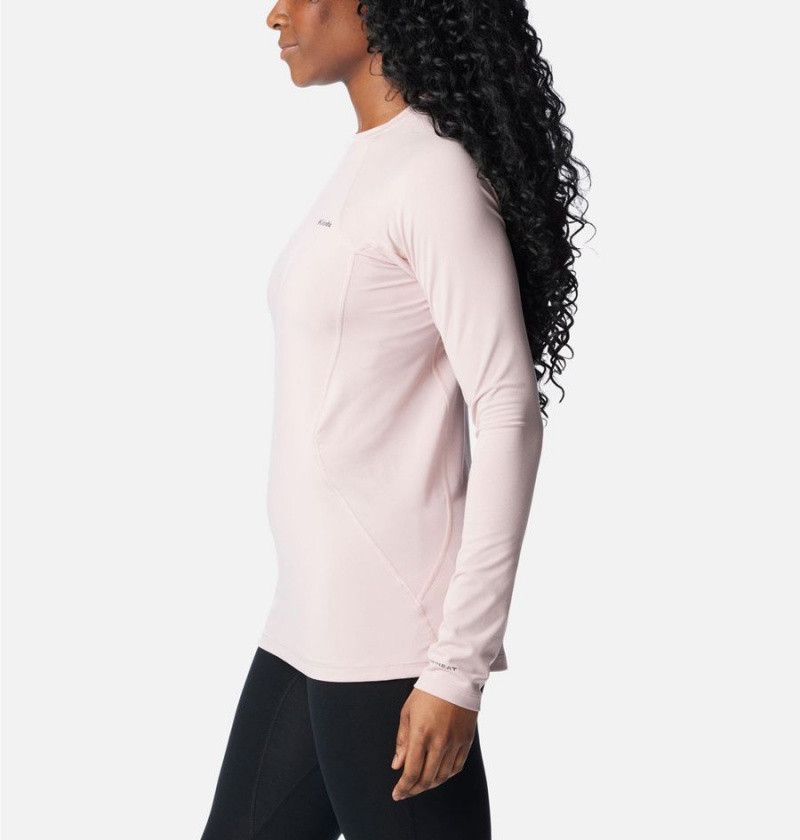 Columbia Omni Heat Midweight Baselayer Crew Women's T-Shirt Pink | BLTANJ-465