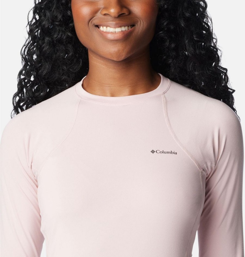 Columbia Omni Heat Midweight Baselayer Crew Women's T-Shirt Pink | BLTANJ-465
