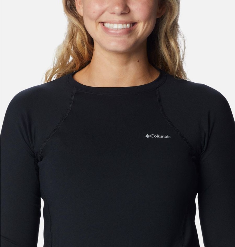 Columbia Omni Heat Midweight Baselayer Crew Women's T-Shirt Black | JKVOAX-295