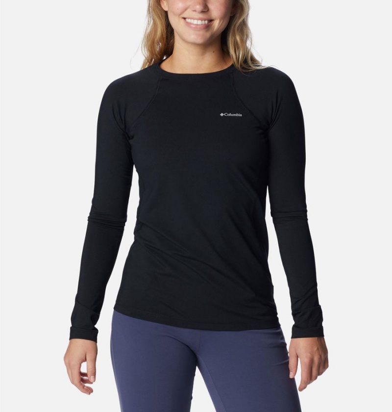 Columbia Omni Heat Midweight Baselayer Crew Women\'s T-Shirt Black | JKVOAX-295