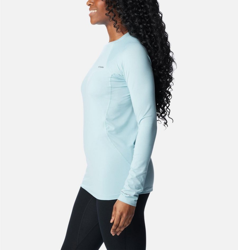 Columbia Omni Heat Midweight Baselayer Crew Women's T-Shirt Turquoise | ITWAXC-604