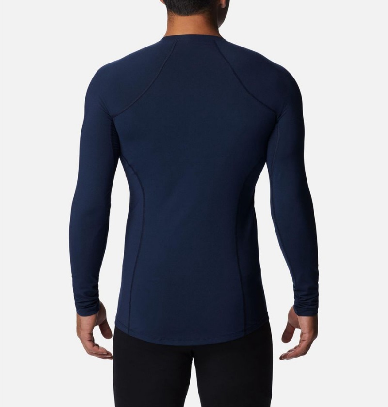 Columbia Omni Heat Midweight Baselayer Crew Men's T-Shirt Navy | XGHDUP-726