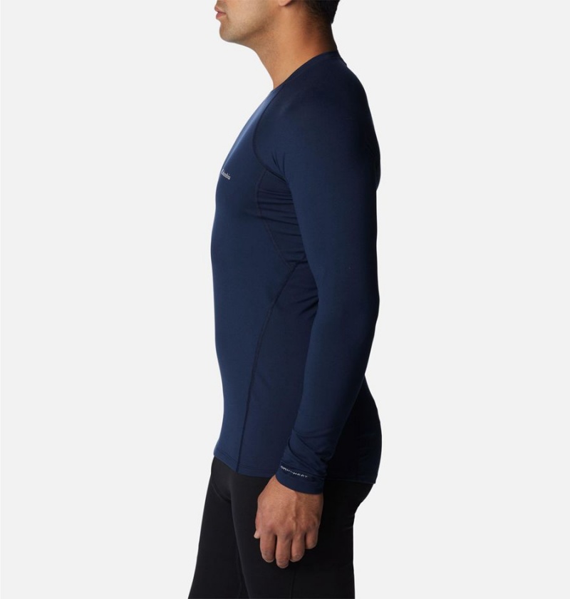 Columbia Omni Heat Midweight Baselayer Crew Men's T-Shirt Navy | XGHDUP-726