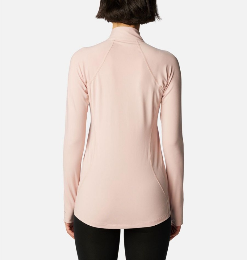 Columbia Omni Heat Midweight Baselayer Half Zip Women's T-Shirt Pink | YJRMBA-659