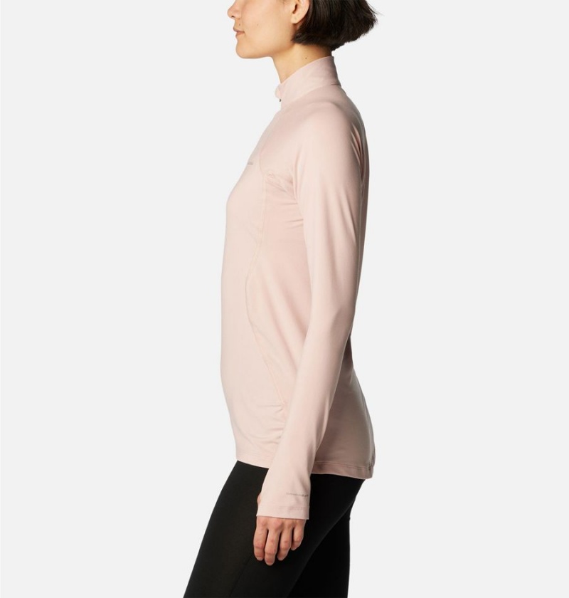 Columbia Omni Heat Midweight Baselayer Half Zip Women's T-Shirt Pink | YJRMBA-659