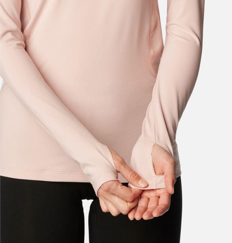 Columbia Omni Heat Midweight Baselayer Half Zip Women's T-Shirt Pink | YJRMBA-659