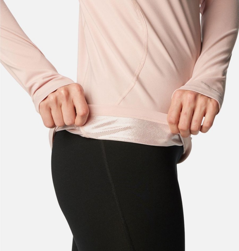 Columbia Omni Heat Midweight Baselayer Half Zip Women's T-Shirt Pink | YJRMBA-659