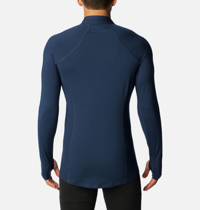 Columbia Omni Heat Midweight Baselayer Half Zip Men's T-Shirt Navy | GNJPXV-489