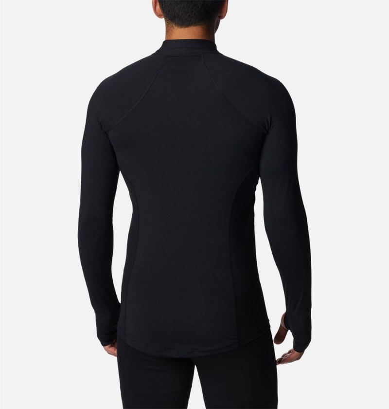 Columbia Omni Heat Midweight Baselayer Half Zip Men's T-Shirt Black | KWAPOC-570